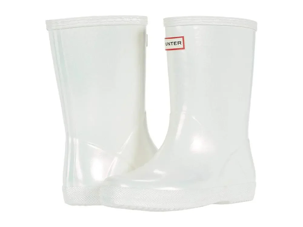 HUNTER® KIDS FIRST CLASSIC NEBULA RAIN BOOTS–KNEE HIGH FIT SILVER 3 LITTLE KID M